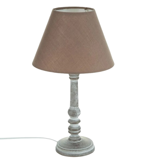 Lampe Hellgrau taupe H 36 Cm