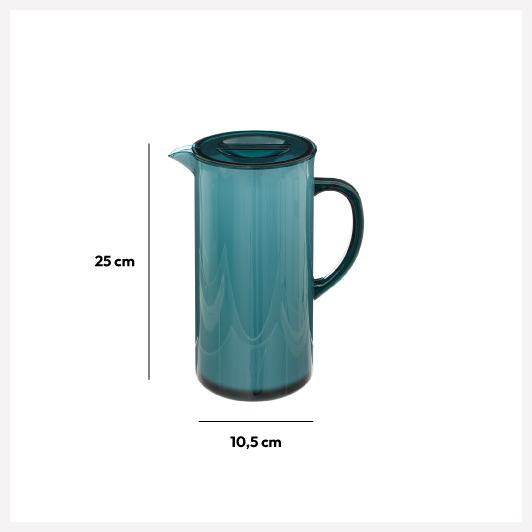 Krug mit Deckel Petrolblau