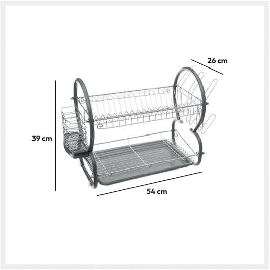 Metallabtropfgestell 2 Ebenen mit Graue Platte